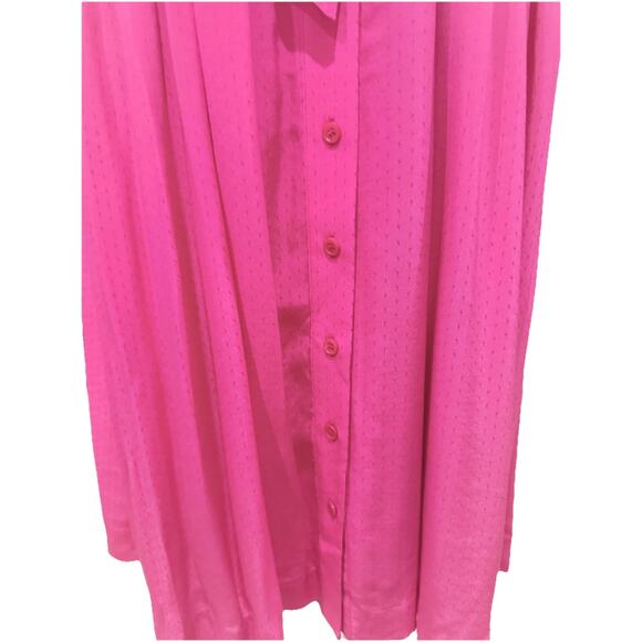 Amour‎ Vert Dress Women's Pink Rayon? V-Neck Barbie Collar Button Up, Midi Small - Picture 5 of 16